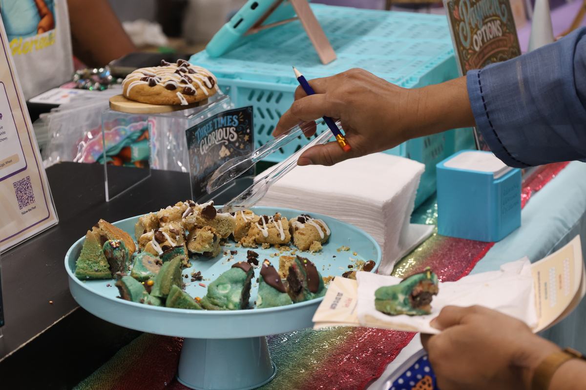 Cookies on a baker's stand